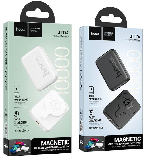 Внешний аккумулятор HOCO J117A,  Esteem” PD20W,  QC3.0 беспроводная зарядка 10000mAh