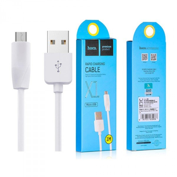 USB кабель для Micro HOCO X1, белый (1М)