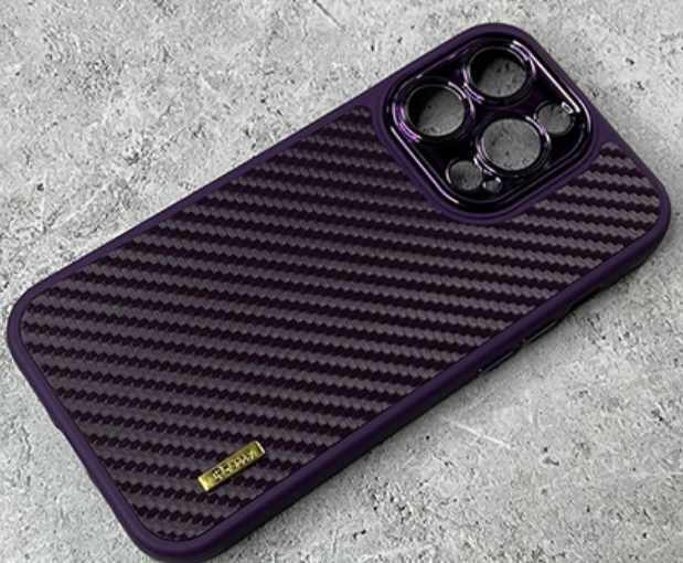 Накладка для XIAOMI Redmi 10C POCO C40,  карбон с глянцевой окантовкой, фиолетовый