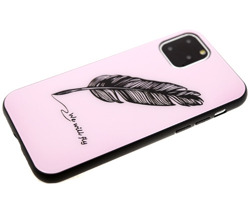 Накладка для SAMSUNG A20S, Перо, розовый