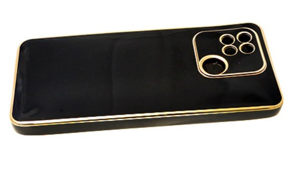 Накладка для Realme C31, золотая окантовка, черный