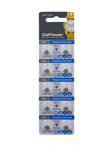 Батарейка GoPower G4/LR626/LR66/377A/177 BL10 Alkaline