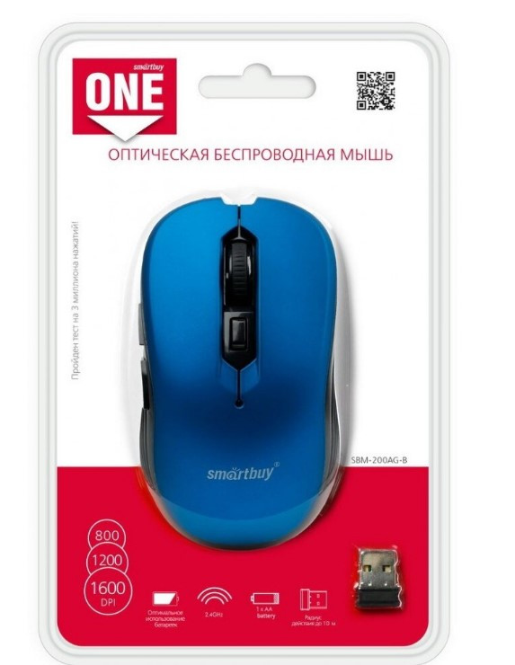 Мышь беспроводная Smartbuy ONE 200AG, синяя