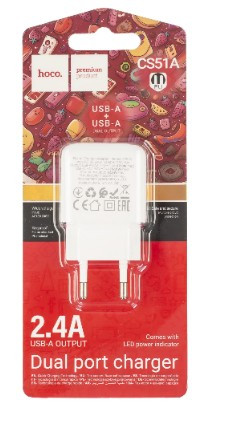 СЗУ Hoco CS51A, 2USB, 25W