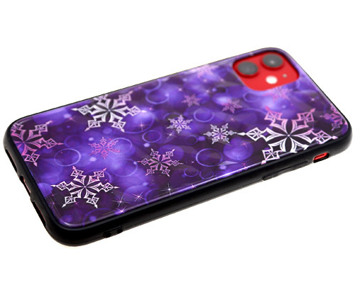 Накладка для Apl IPh 7 Plus/8 Plus, КР, Снежинка фиолетовая