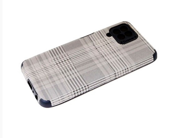 Накладка для SAMSUNG A22 A225, M32 M325, под кожу, крест, серый