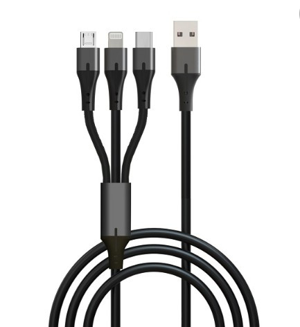 USB кабель HOCO X102 Fresh, Lightning MicroUSB Type-C, 2,4A, 1м