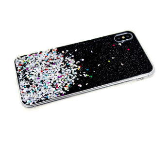 Накладка для HUAWEI Honor 9 lite, Крупные блестки, черный