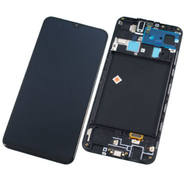 Дисплей для SAMSUNG A20 SM-A205 в сборе с сенсором, черный OLED