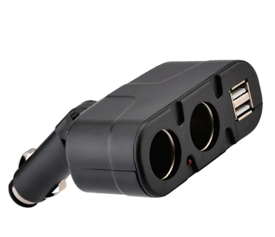 Переходник в прикуриватель (1652) на 2 ЗУ, 2 USB, Olesson