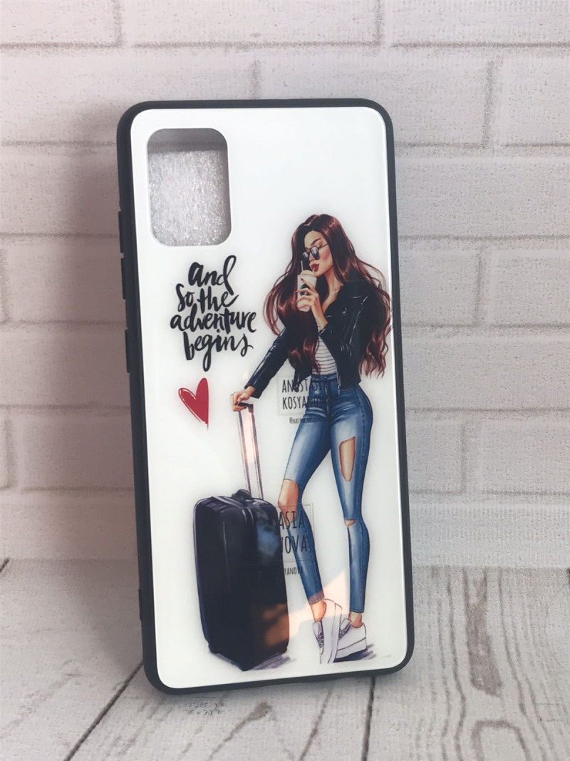 Накладка для Samsung A515F A51, Стекло, девушка в отпуске