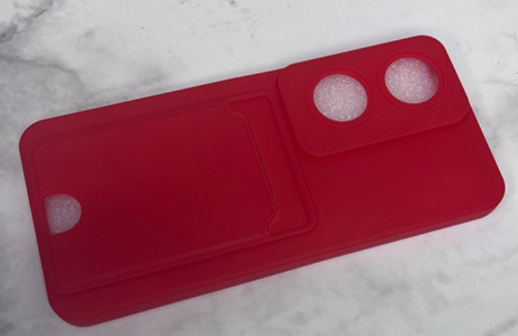 Накладка для XIAOMI Redmi Note 13 Pro 4G,  с визитницей, красный