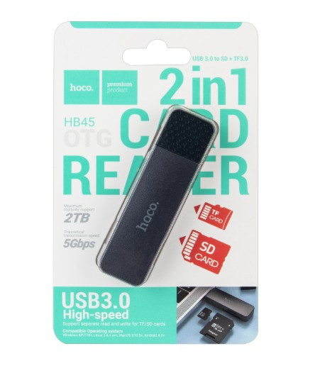 USB Card Reader Hoco HB45. 2 в 1 USB 2.0