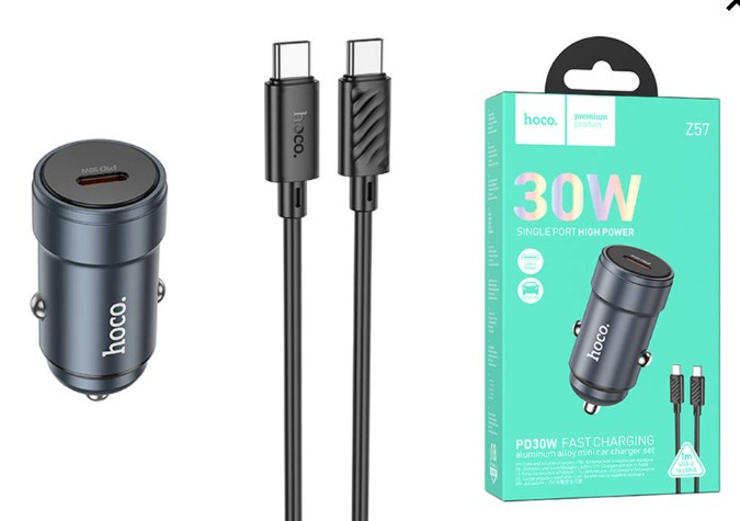 АЗУ HOCO Z57. 1USB C, PD30W QC3.0 с кабелем USB C на USB C