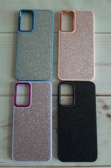 Накладка для Samsung A34, блестки с глянцевой окантовкой