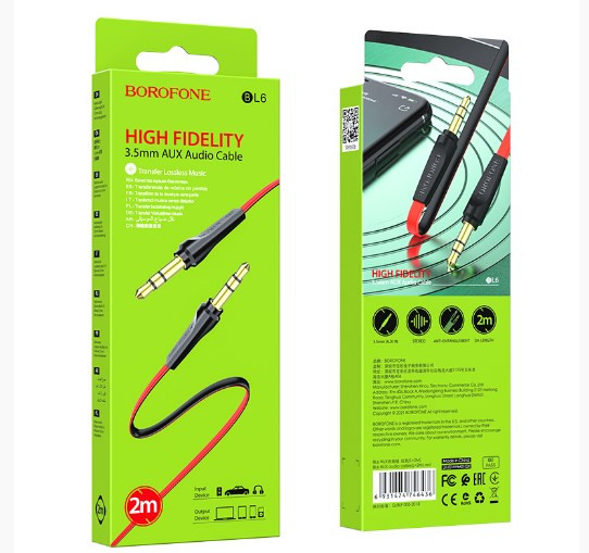 Кабель AUX BOROFONE BL6 AUX Jack 3.5 (m) - Jack 3,5 (m), 2 м
