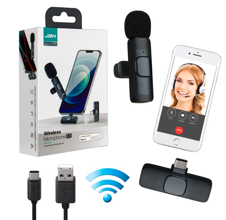 Микрофон петличка беспроводной Type-C K8