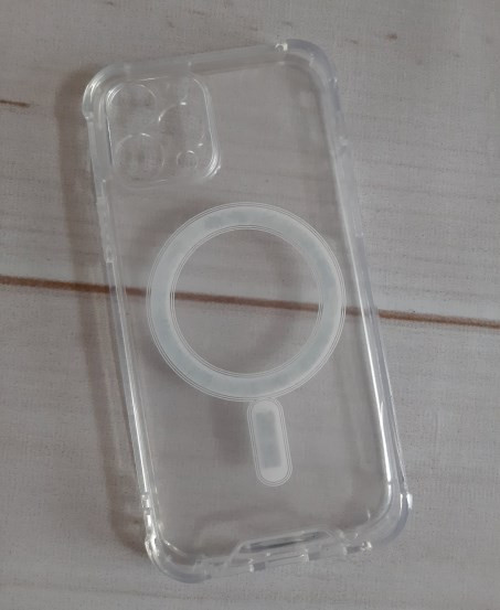 Накладка для Apl IPh 12, Clear Case, MagSafe, с защитой камеры, прозрачный