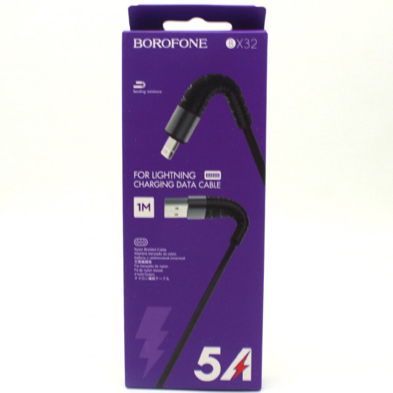 USB кабель для Lightning BOROFONE BX32 Munificent 5A, нейлон