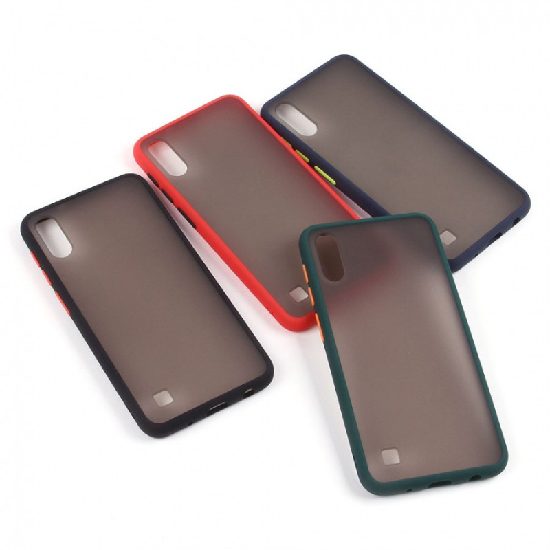 Накладка для SAMSUNG A015 A01 M015  M01, прозрачная с рамкой, зеленый