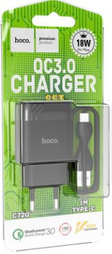 СЗУ HOCO C72Q 2.4А Glorious 1USB кабель Type-C