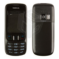 Корпус для Nokia 6303 со средней частью + клавиатуры (черный)