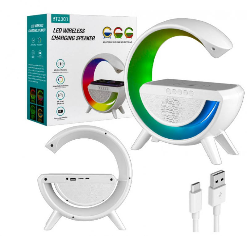 Колонка  RGB с беспроводной  зарядкой  BT-2301