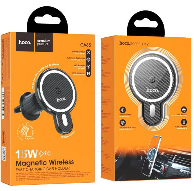 Автодержатель HOCO CA85 с беспроводной зарядкой