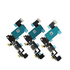 Шлейф для ApL iph 6S Plus + разъем зарядки + разъем гарнитуры + микрофон (серый)