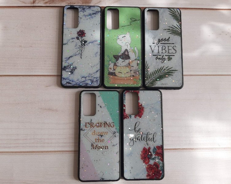 Накладка для HUAWEI Honor 10X Lite, P SMART 2021, картинки с блестками в ассортименте