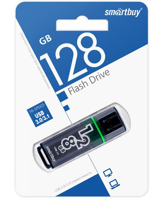 Флеш-накопитель 128Gb SmartBuy Glossy series, USB 3.0