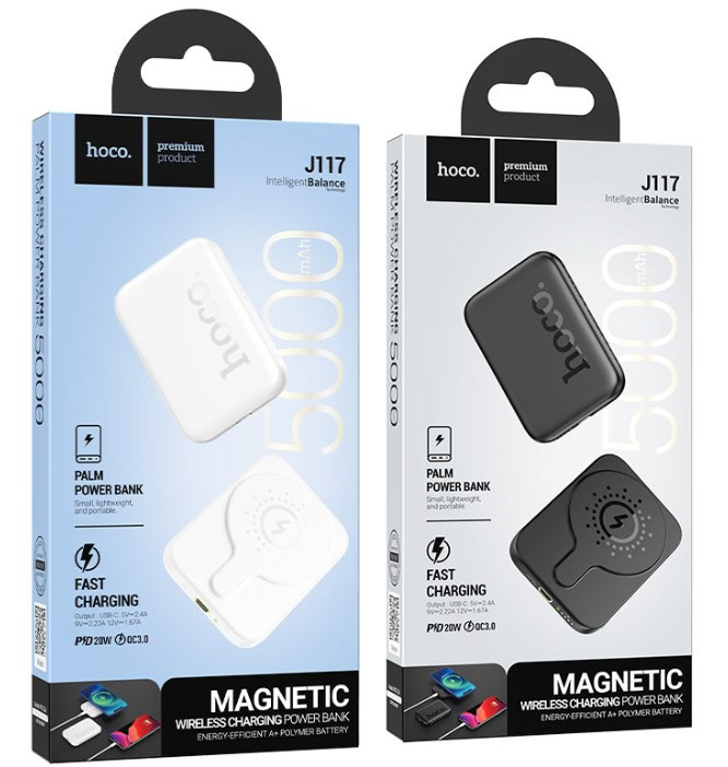 Внешний аккумулятор HOCO J117, беспроводная зарядка, 5000 mAh