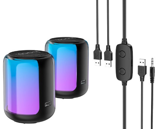 Колонки для компьютера HOCO BS56 проводной и беспроводной режим Bluetooth,AUX,microSD