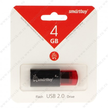 Флеш-накопитель 4Gb SmartBuy Click, USB 2.0, черный