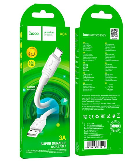 USB кабель для TYPE-C HOCO X84 Solid, 3A, 1 м