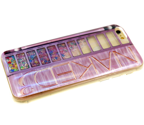 Силикон для Apl IPh 7/8, Naked, жидкие блестки, сиреневый