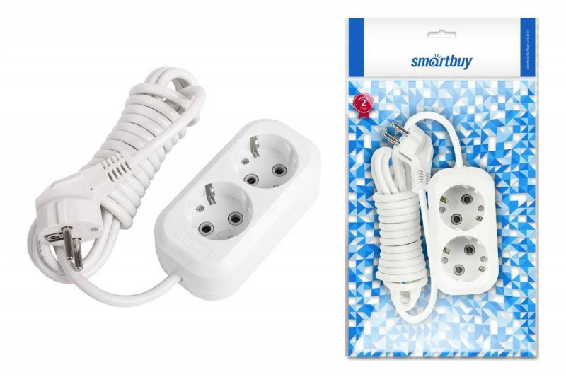 Сетевой фильтр Smartbuy 2 гнезда 3м, без заземления