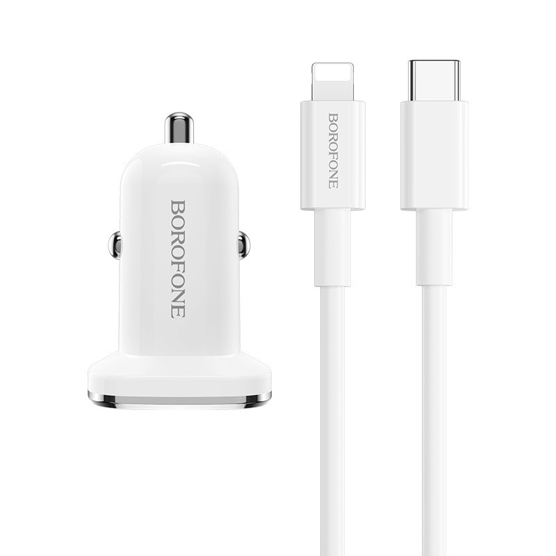 АЗУ BOROFONE BZ12B Lasting Power 1xType-C. 20W, 3A кабель Lightning 8-pin PD