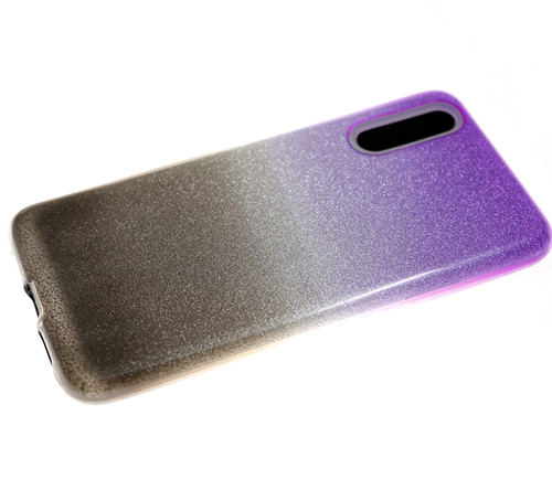 Силикон для Huawei Honor 8X, С блестками, фиолетово-черный