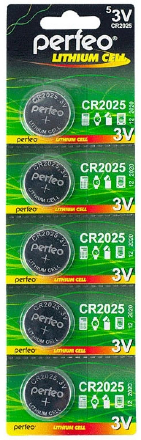 Батарейка Perfeo CR2025 5BL/30887