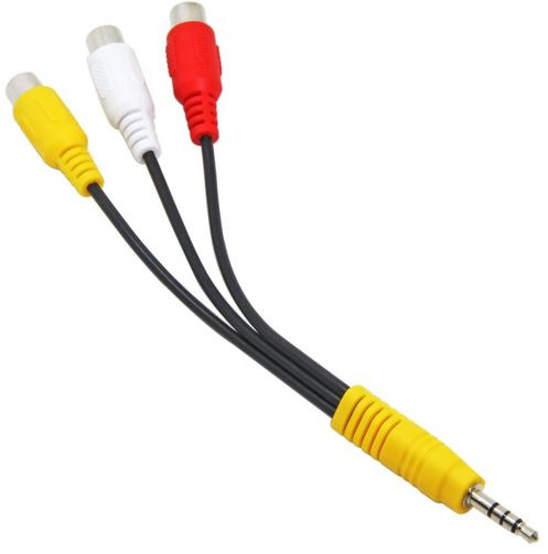Видеокабель-разветвитель 3.5 jack-3RCA 0,2m (ПАПА-3 МАМА)