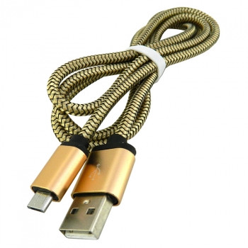 USB кабель для Micro WALKER C510 металлизированный, золото