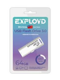 Флеш-накопитель 64Gb Exployd 610, USB 3.0, белый