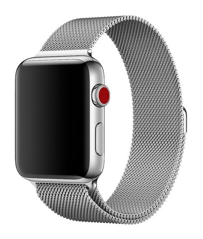 Ремешок для Apl watch 38mm 40mm, Milanese loop, серебро