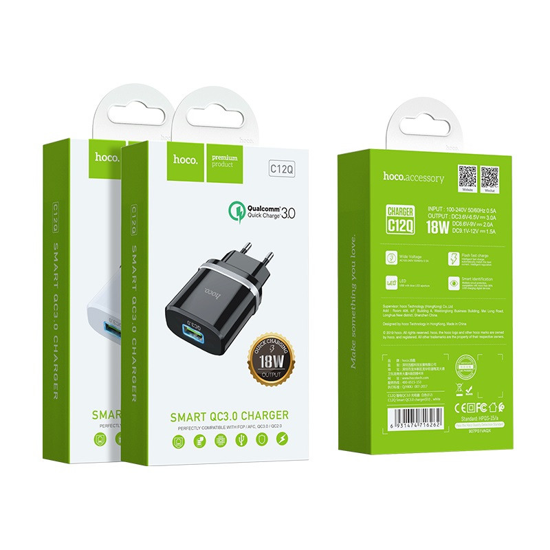 СЗУ HOCO C12Q Smart3.0A 1USB 18W
