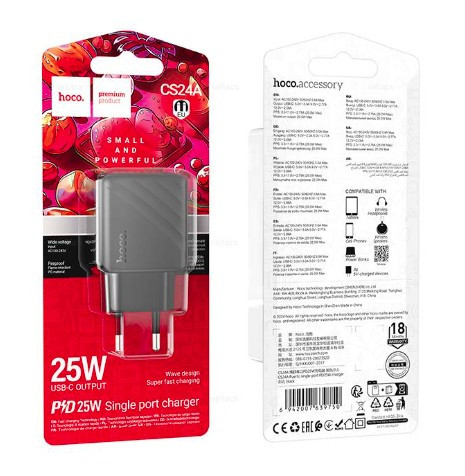 СЗУ Hoco CS24A Puerto, 3.0A, PD25Вт