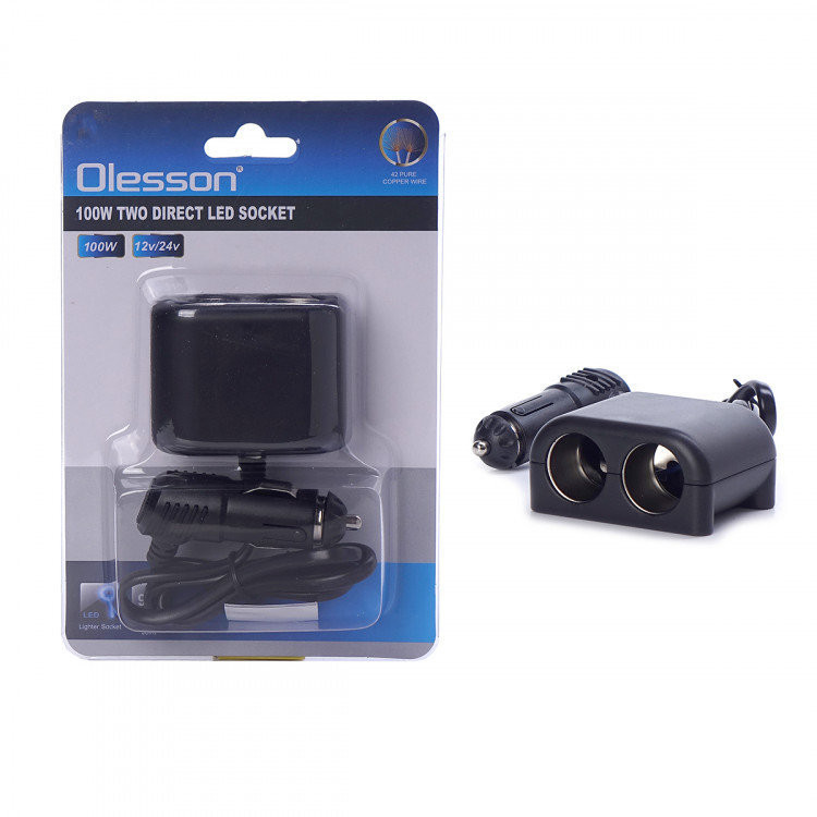 Переходник в прикуриватель (1644) на 2 ЗУ, Olesson
