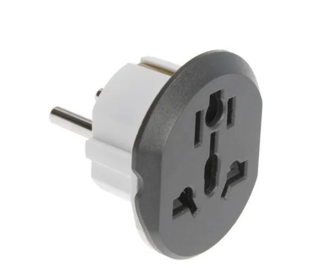 Переходник универсальный, евровилка черно белая