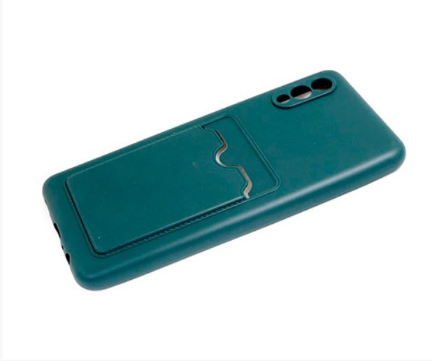 Накладка для SAMSUNG A505F (A50)/A307F (A30s), с визитницей, зеленый