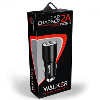 АЗУ WALKER WCR-21 2USB (2,1A) , черный